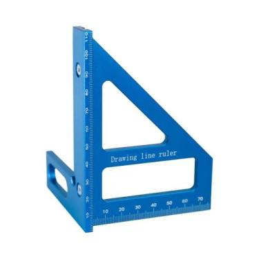 Imagem de Esquadro Triangular De Liga De Alumínio 45/90 Graus Com Transferidor P