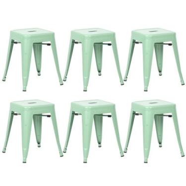 Imagem de Laraz, Kit 6 banquetas baixas Iron Tolix 45 cm