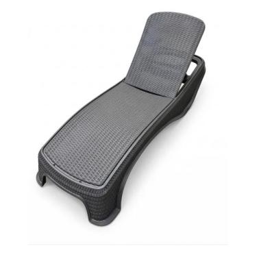 Imagem de Espreguicadeira Plastico Piscina E Jardim 197x74x36cm Keter Cinza