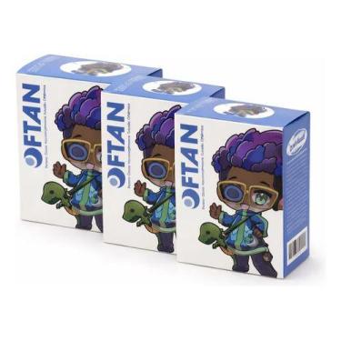 Imagem de Oclusor Protetor Tampão Ocular Infantil Oftam Azul Com 60