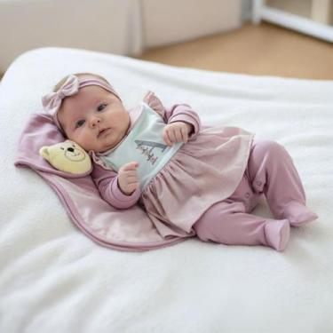 Imagem de Saída de Maternidade Menina Personalizada Rosê Para Bebê Luxo Kit 05 P