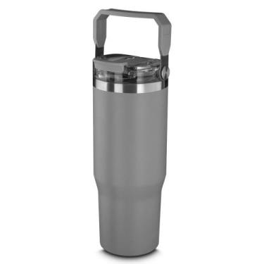 Imagem de Garrafa Copo Térmico Parede Dupla em Aço Inox Cinza 950ml - GlobalUp 3