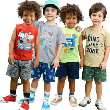 Imagem de Kit Lote 10 Peças dde Roupa Infantil Menino 5 Conjuntos Masculino Atac