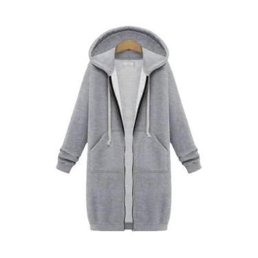 Imagem de Parkas Femininas De Outono Inverno Com Capuz Grosso, Corte Solto, Bols