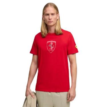 Imagem de Camiseta Scuderia Ferrari Tonal Shield Masculina - Puma, Vermelho, GG