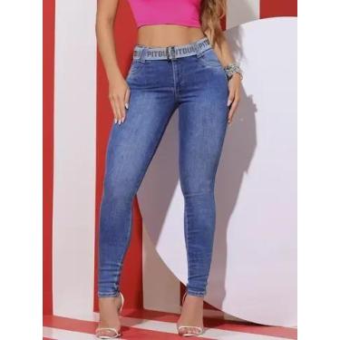 Imagem de Calça jeans feminina Pitbull ref 90663, Azul, 40