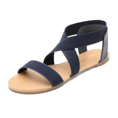 Imagem de Sandálias Gladiadoras Femininas DREAM PAIRS com Tira Elástica Azul Mar