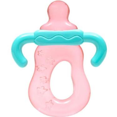Imagem de Mordedor Buba Para Bebê Com Água e Textura Mamadeira Rosa Mordedor Beb