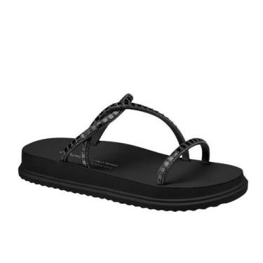 Imagem de Sandália Feminina Papete Dakota Flatform Tiras Y6247, Preto, 35