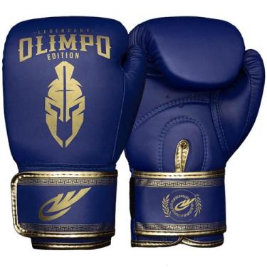 Imagem de Luva De Boxe Muay Thai Kickboxing Olimpo Legendary Edition, Azul doura