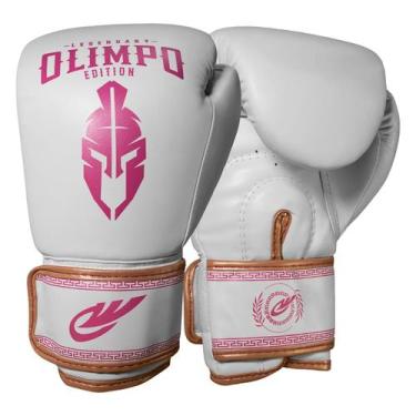 Imagem de Luva De Boxe Muay Thai Kickboxing Olimpo Legendary Edition, Branco com