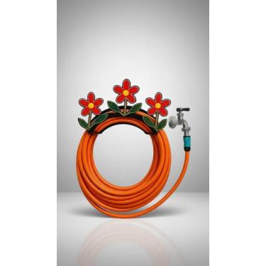 Imagem de Suporte Enrolador Mangueira Jardim Decorativo Flores - Congratulations