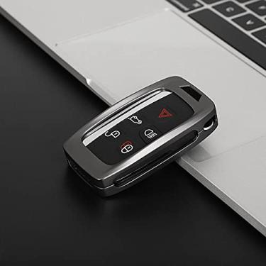 Imagem de WSWJDW Porta-chaves do carro capa porta-chaves Porta-chaves com anel, adequado para Land Rover Range Rover Sport Evoque Freelander 2 para Jaguar XF XJ XJL XE C-X16, tipo A Cinza
