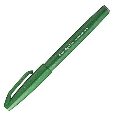 Imagem de Caneta Pincel Brush Sign Pen Pentel Verde
