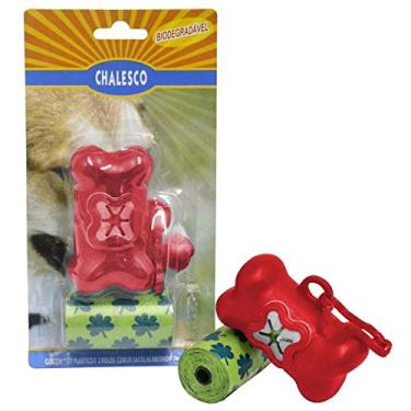 Imagem de Kit Porta Saquinhos Coletores Dois Rolos Chalesco Vermelho