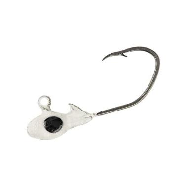 Imagem de Crappie Pro Overbite Sickle Mo' Glo cabeças que brilham no escuro para iscas de pesca de plástico macio com garrappie, acessórios para pesca em água doce, pacote com 10, fantasma Mo'Glo, 7 g