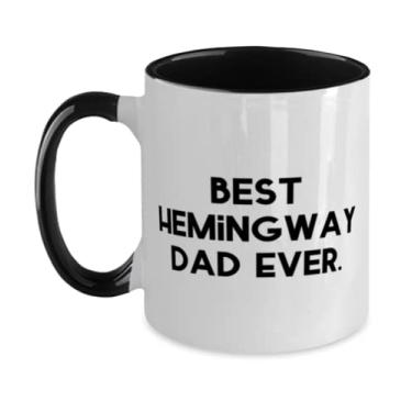 Imagem de Presentes engraçados de gato Hemingway, Best Hemingway Dad Ever Caneca exclusiva de dois tons 325 ml para amantes de gatos de amigos