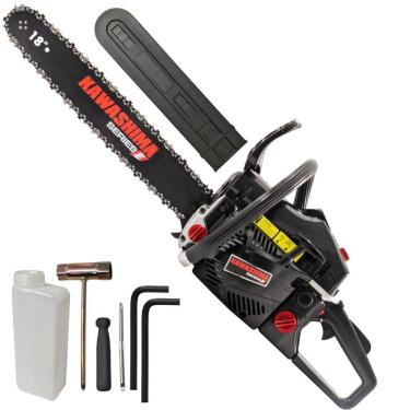 Imagem de Motosserra À Combustão Kawashima KCS 520E 50,8cc 2 Tempos Com Sistema de Lubrificação da Corrente de 72 Elos Para Uso Em Chácaras