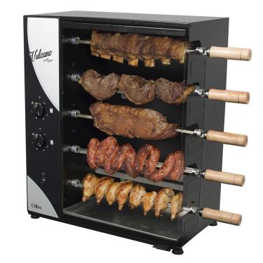 Imagem de Assador Gás GLP Rotativo Arke Vulcano Cattiva 05 Espetos Bancada Bivolt 5175