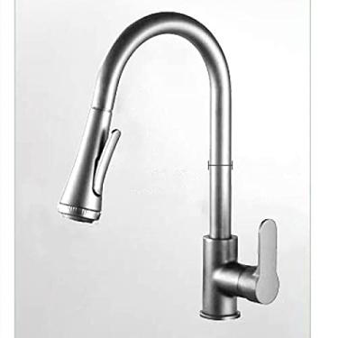 Imagem de Torneira de cozinha de quatro funções torneira de água quente e fria 304 aço inoxidável simples torneira giratória removível, KG1706C,4,China