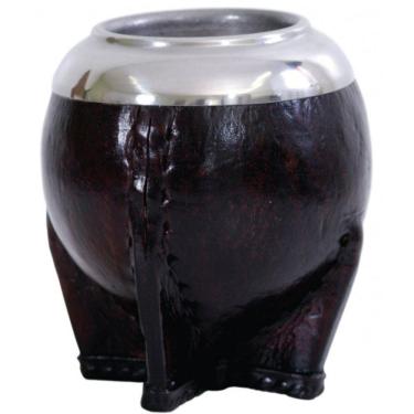 Imagem de Cuia Mate Chimarrão Uruguaia Revestida Em Couro Com Tripe