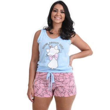 Imagem de Baby Doll Pijama Feminino Camiseta E Short Personagens Verão - Linda M