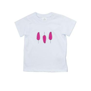 Imagem de Camiseta T-Shirt Menina Bebê Penas - Algodão - Zoé Minishop