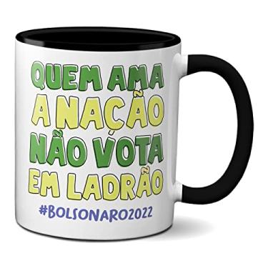 Imagem de Caneca Criativa Quem Ama A Nação Não Vota Em Ladrão (Preta)