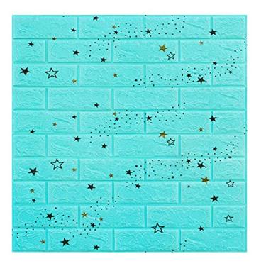 Imagem de Painéis de parede 3D, papel de parede 3D imprimível papel de parede adesivo 3D, revestimento de tijolos falsos de espuma à prova d'água autoadesivo para quarto, banheiro, cozinha, lareira de 7 cm x 7 m PCS