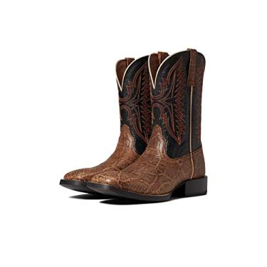 Imagem de ARIAT Bota masculina esportiva Smokewagon bico quadrado desenfreado sem cadarço cano médio - azul, marrom, Estampa de elefante pardo/Liberty Black, 8 Wide