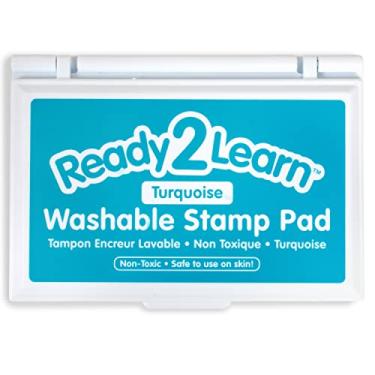 Imagem de READY 2 LEARN Almofada de carimbo lavável – Turquesa – Não tóxica – Resistente ao desbotamento – Decore álbuns, pôsteres e cartões