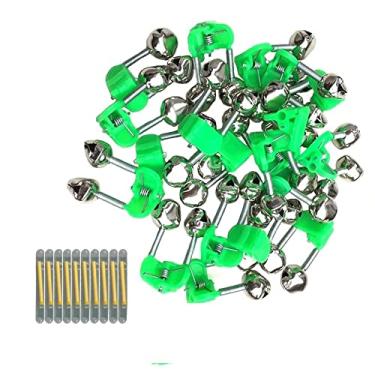 Imagem de FASPLORE 20 peças de clipes para sinos de pesca vêm com 10 peças de alarme de vara de pesca noturna com dois sinos de alerta