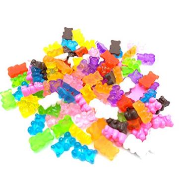 Imagem de Pingentes Doenorme de ursinho de resina com pingentes de urso de resina, chaveiros coloridos de urso, doces, pingentes para projetos de artesanato faça você mesmo