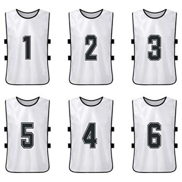 Imagem de Tingpai 6 PCS Adultos Futebol Pinnies Qui Dry Football Team Jerseys Esportes Juvenis Scrimmage Futebol Team T ining Babadores nume dos Prática Colete espo vo