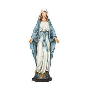 Imagem de Joseph's Studio por Roman, Our Lady of Grace Figura na Base, Coleção Renascença em escala 10, 25H, resina e pedra, presente religioso, decoração