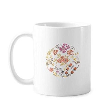 Imagem de Caneca de cerâmica com flor laranja e branca para pintura em cerâmica para café e porcelana