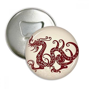 Imagem de Abridor de garrafas de dragão chinês com ímã de geladeira, emblema multifuncional