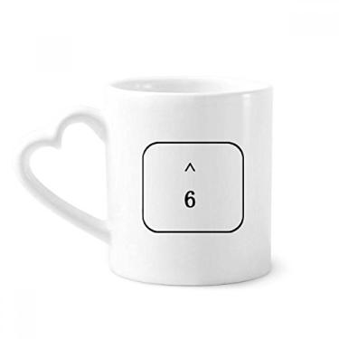 Imagem de Símbolo de teclado 6 canecas café cerâmica copo de coração de vidro