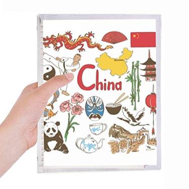 Imagem de Caderno de folhas soltas com bandeira nacional de panda chinesa Landscap recarregável, diário de papelaria