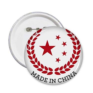 Imagem de Made in China Estrelas trigo arroz vermelho pinos crachá botão emblema decoração acessório 5 peças