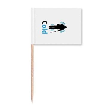 Imagem de Palito de dente com muleta para clima frio bandeiras marcadoras decoração de festa