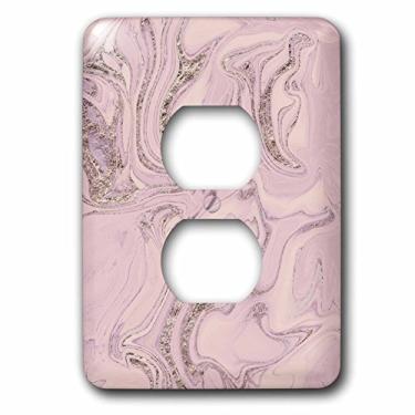 Imagem de 3dRose lsp_268102_6 Imagem de mármore rosa elegante com um toque de purina, capa de tomada mista