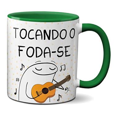 Imagem de Caneca Engraçada Flork Violão Tocando O Foda-se (Verde)