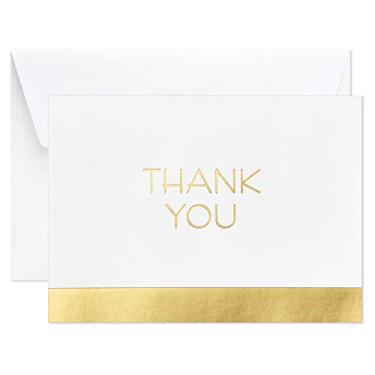 Imagem de Hallmark Cartões de agradecimento, volume dourado e branco (40 notas de agradecimento com envelopes para formatura, negócios, casamentos, todas as ocasiões)