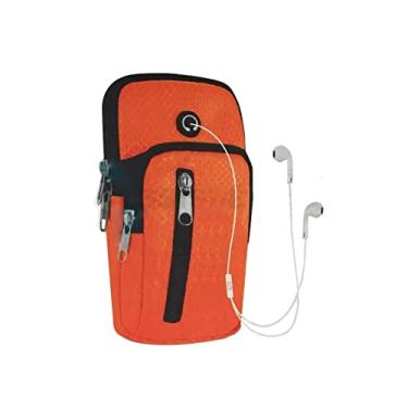 Imagem de Bra�adeira de Borracha Sint�tica Suporte de Bra�o Porta Celular Universal Para Treino Academia Corrida Cores - Danet (Laranja)