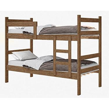 Imagem de Cama Beliche Solteiro Porto com Escada - Castanho - Gabrielli Móveis