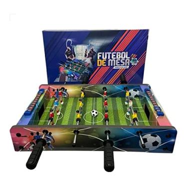 Imagem de Jogo Mesa de Pebolim Pimbolim Infantil Futebol De Mesa Totó Portátil Madeira Completo