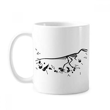 Imagem de Caneca clássica de ossos de grama de dinossauro, caneca de cerâmica branca com alça de 350 ml, presente
