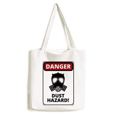 Imagem de Símbolo de perigo de poeira, placas de aviso, sacola de lona, bolsa de compras, bolsa casual