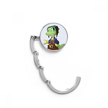 Imagem de Gancho de mesa Dinosaur Kingdom Love You com fecho decorativo e gancho dobrável